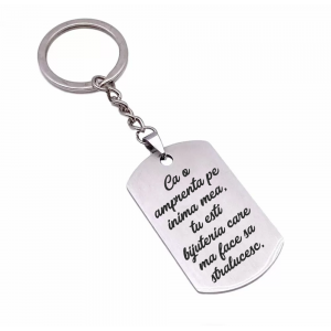 Breloc personalizat pentru iubit/iubita din inox